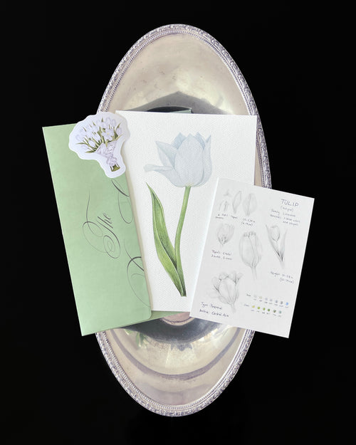 April Mail Club: Floral art print with a sticker and letter, matching envelope