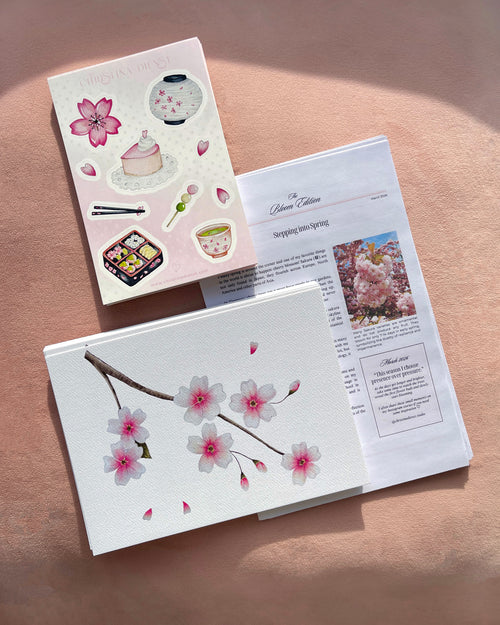March Mail Club: Floral art print with a sticker and letter