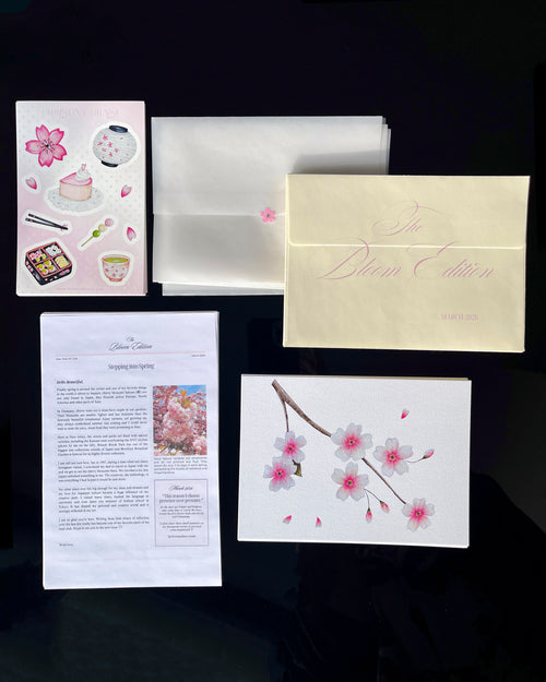 March Mail Club: Floral art print with a sticker and letter, matching envelope