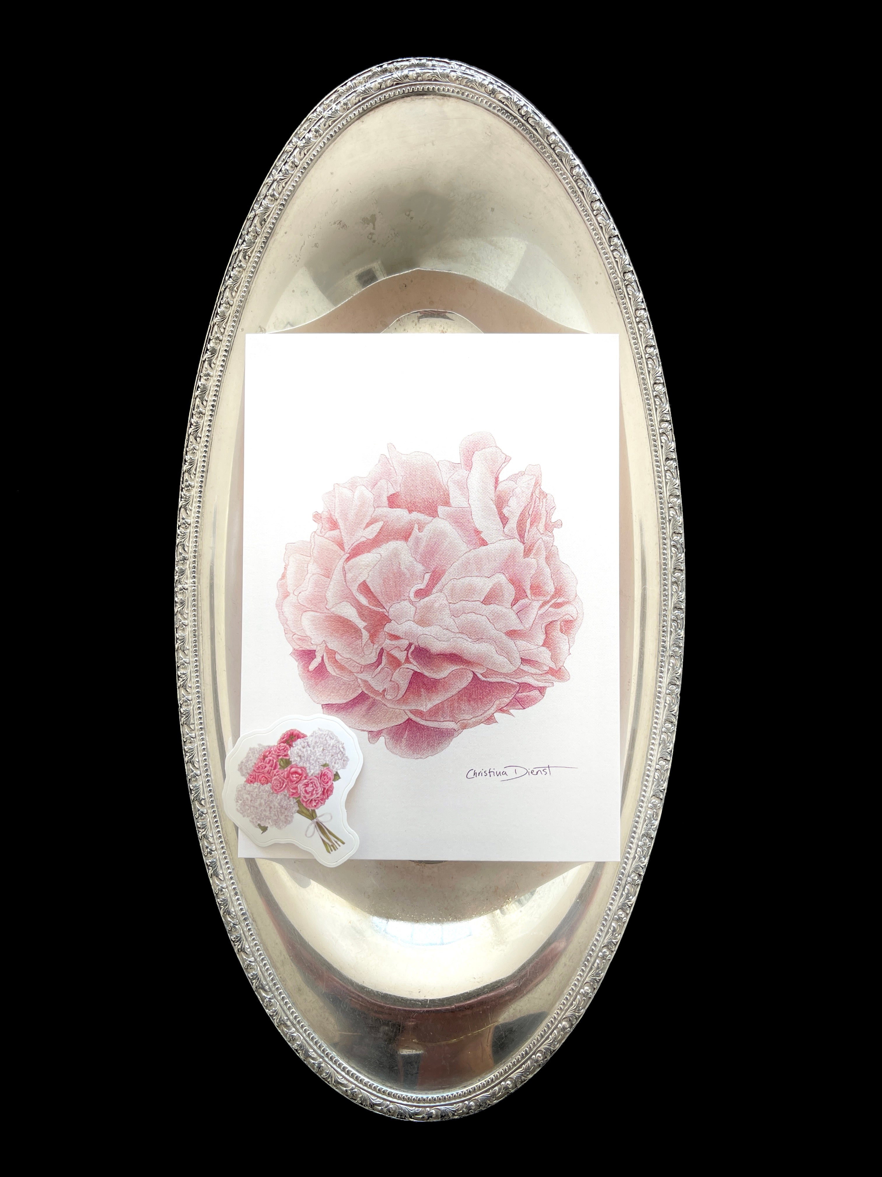 January Mail Club: Floral art print with a sticker 