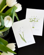 2 tulip color pencil drawings