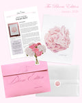 January Mail Club: Floral art print with sticker and letter, matching pink envelope